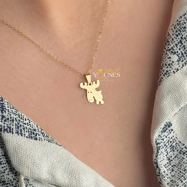آویز گوزن طلا لیزری
